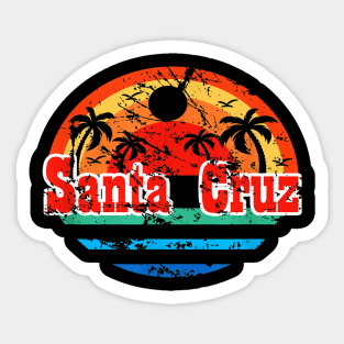 Santa Cruz Vintage Beach Sunset California Sticker